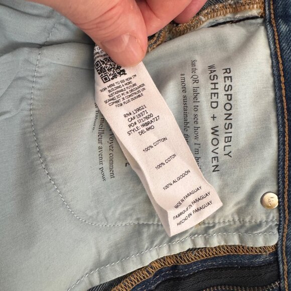 Frame Le Vintage Women's Raw Edge Denim Bermuda Shorts, Size 24 - Picture 5 of 9